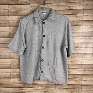 CP Shades SF Vintage 90s Boho Peasant Rayon Linen Camp Shirt Normcore Lrg